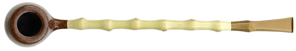 Nate King Smooth Bent Brandy Churchwarden with Bamboo (360)