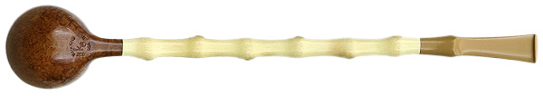 Nate King Smooth Bent Brandy Churchwarden with Bamboo (360)