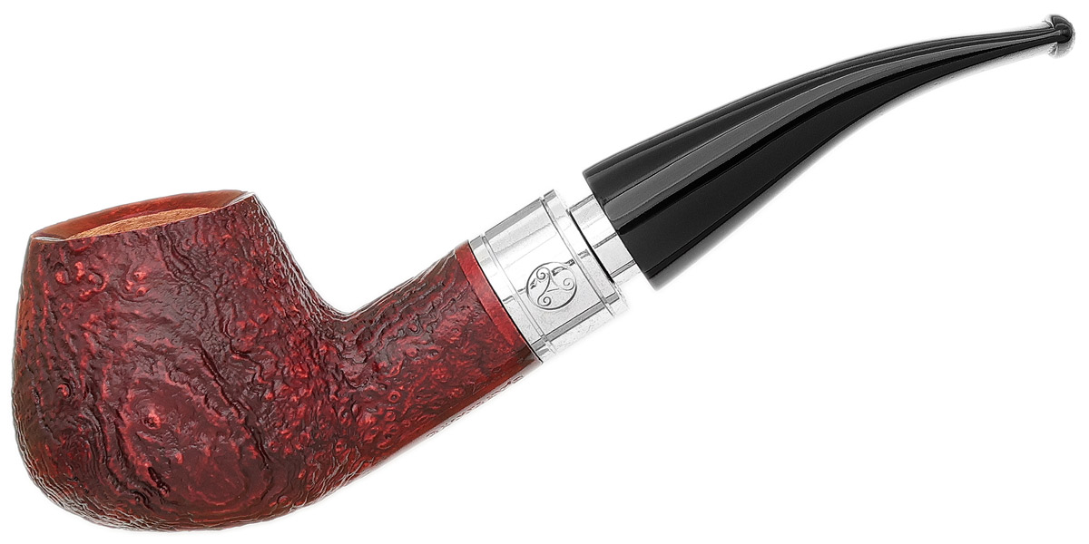 red tobacco monarch Monarch Black Sandblasted Red (4) (9mm) Tobacco Pipe