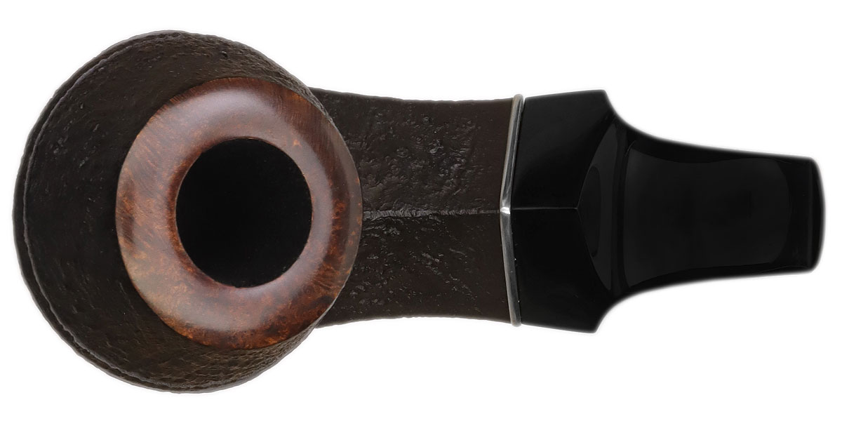 Konstantin Shekita Sandblasted Double Calabash Bent Bulldog with Silver and Gold