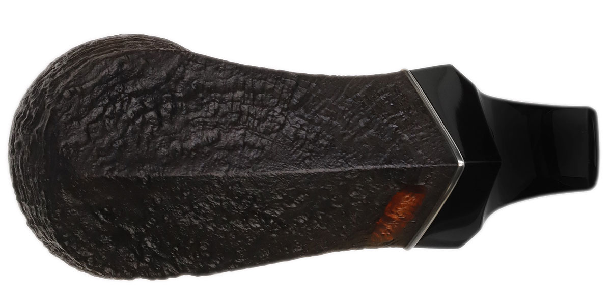 Konstantin Shekita Sandblasted Double Calabash Bent Bulldog with Silver and Gold