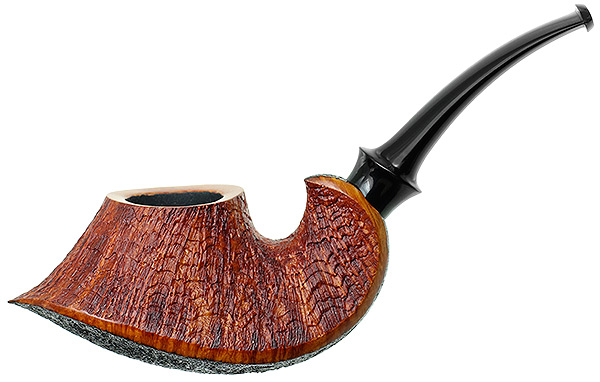 Abe Herbaugh: Sandblasted Asymmetric Volcano Tobacco Pipe