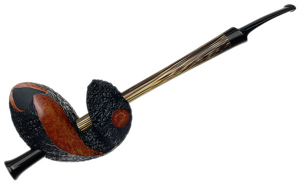 Abe Herbaugh Partially Sandblasted Speared Fish with Bamboo
