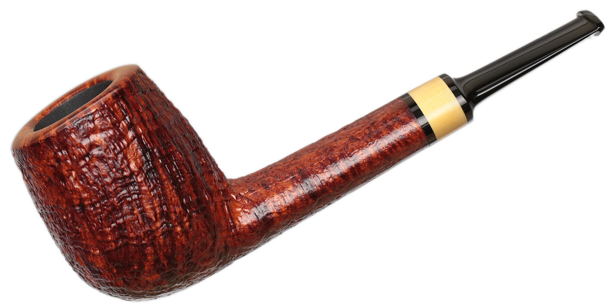 Abe Herbaugh Sandblasted Oval Shank Billiard with Boxwood