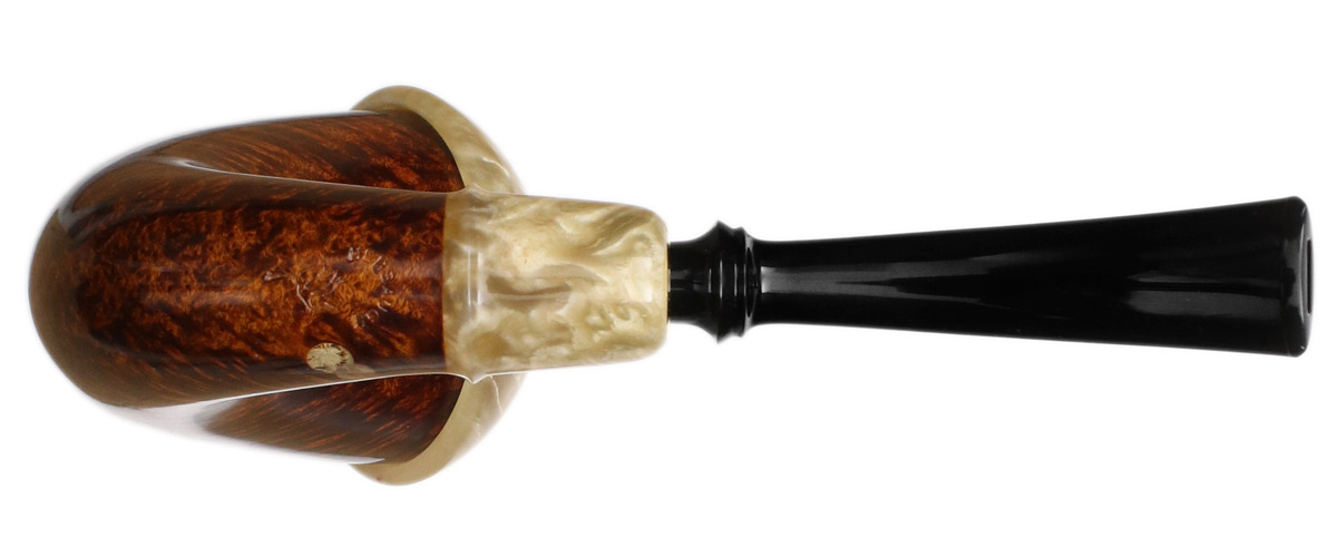 Abe Herbaugh Smooth Calabash with Musk Ox Horn (Crane)