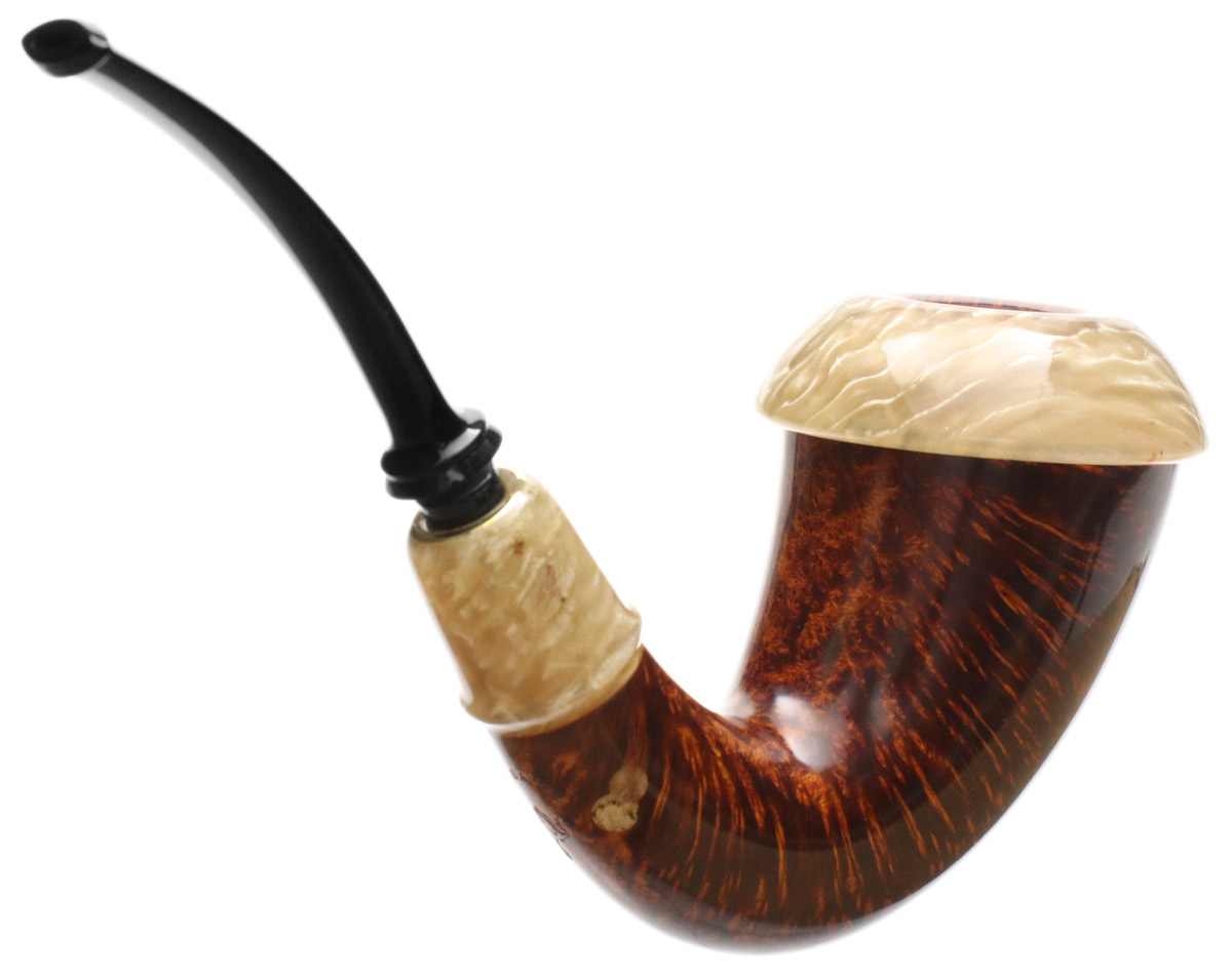 Abe Herbaugh Smooth Calabash with Musk Ox Horn (Crane)