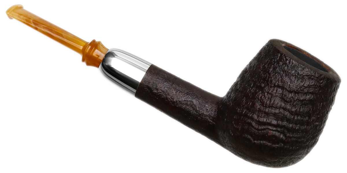 Abe Herbaugh Sandblasted Billiard with Silver and Bakelite