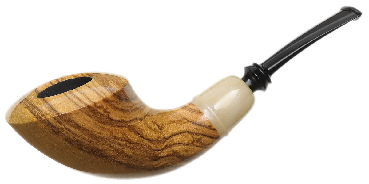 Abe Herbaugh Smooth Olivewood Horn with Horn