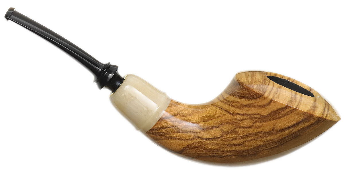 Abe Herbaugh Smooth Olivewood Horn with Horn
