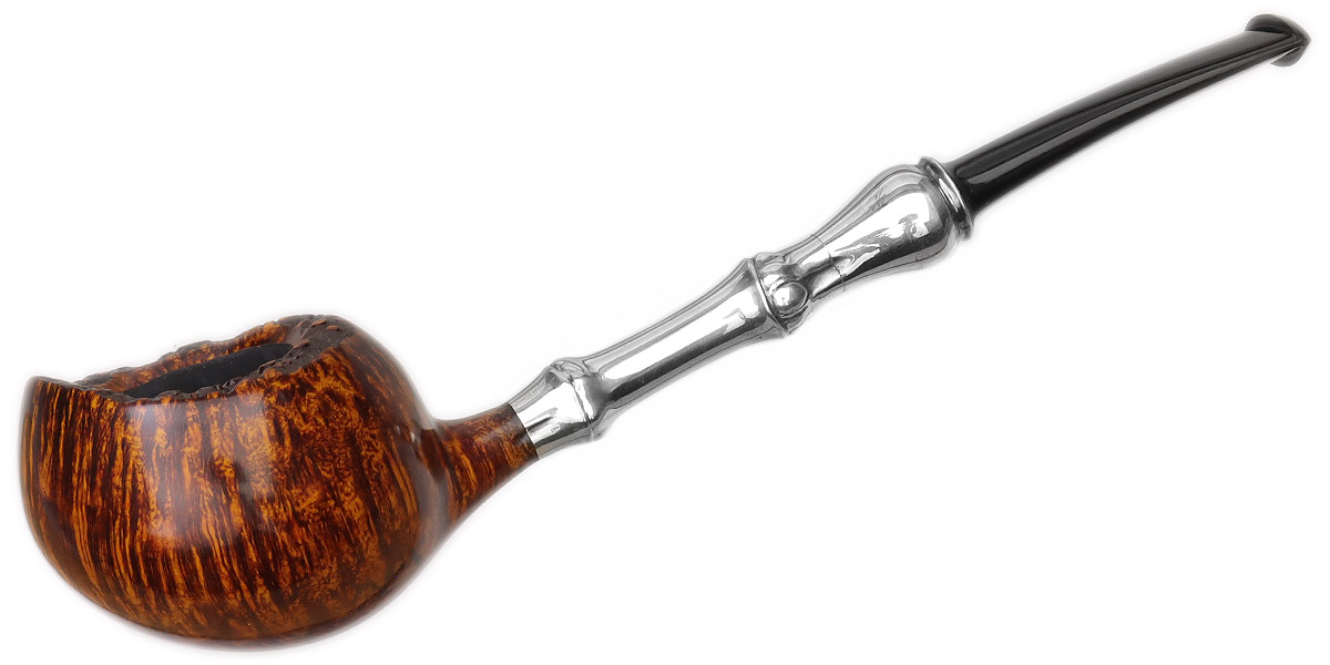 Abe Herbaugh Smooth Tomato with Silver Bamboo (Crane) | 10th Annual Global Pipe Making Exposition | Daily Reader