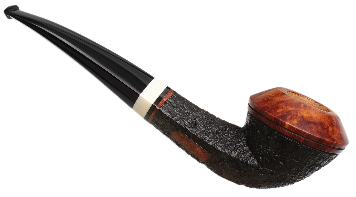 Scott Thile Partially Sandblasted Bent Bulldog Two Pipe Set with Stand and Tamper (OP2) (435) (436)