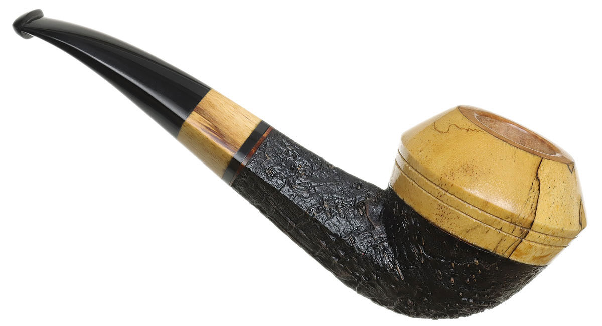 Scott Thile Sandblasted Strawberry Wood Bent Bulldog with Spalted Tamarind (OP2) (539)