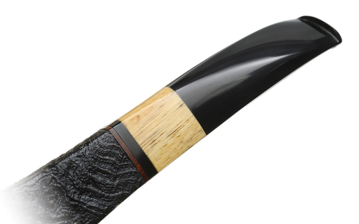 Scott Thile Sandblasted Strawberry Wood Bent Bulldog with Spalted Tamarind (OP2) (539)