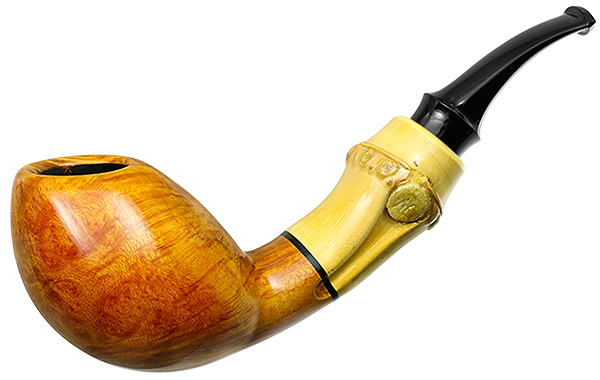 Tsuge Ikebana Smooth Bent Egg with Bamboo (Kikuchi) (F) (125)