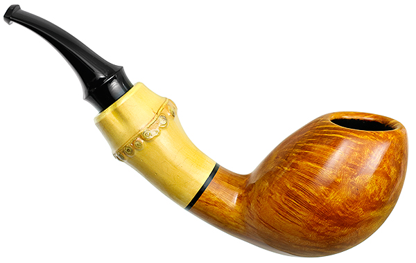 Tsuge Ikebana Smooth Bent Egg with Bamboo (Kikuchi) (F) (125)