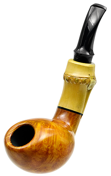 Tsuge Ikebana Smooth Bent Egg with Bamboo (Kikuchi) (F) (125)