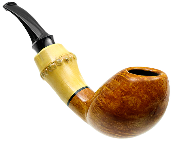 Tsuge Ikebana Smooth Bent Egg with Bamboo (Kikuchi) (F) (125)