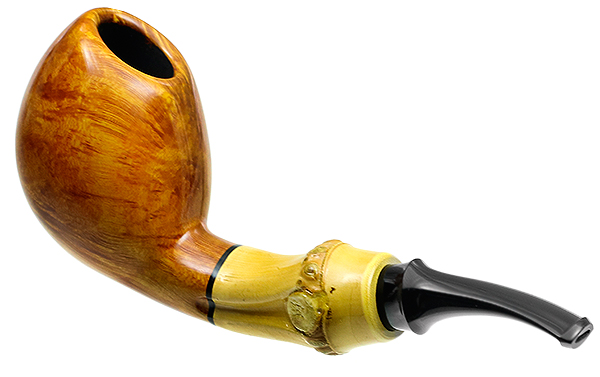 Tsuge Ikebana Smooth Bent Egg with Bamboo (Kikuchi) (F) (125)