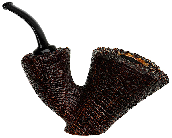 Tsuge Ikebana Sandblasted Bent Dublin Sitter Reverse Calabash (Ohi) (H) (021) (2018)