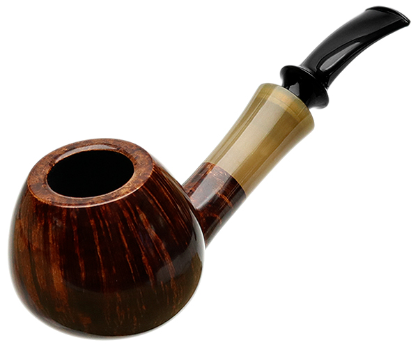 Tsuge Ikebana Smooth Bent Brandy with Horn (Kikuchi) (F) (025) (2018)