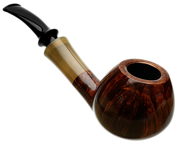 Tsuge Ikebana Smooth Bent Brandy with Horn (Kikuchi) (F) (025) (2018)