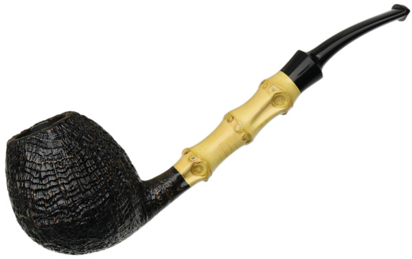 Tsuge Ikebana Sandblasted Bent Egg with Bamboo (Kikuchi) (DE) (028) (2018)