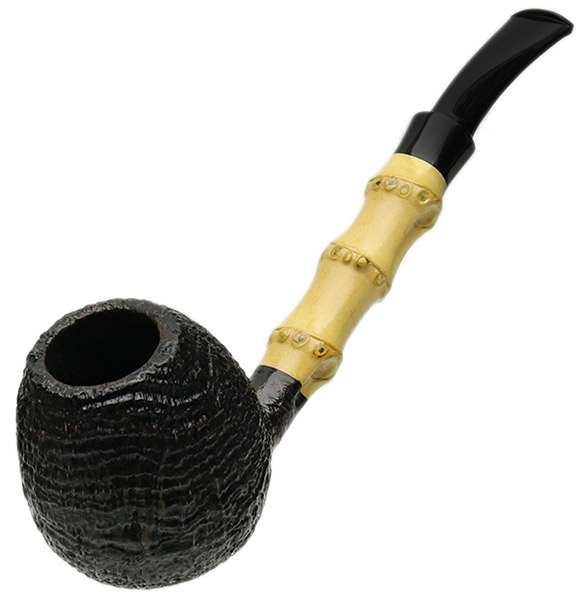 Tsuge Ikebana Sandblasted Bent Egg with Bamboo (Kikuchi) (DE) (028) (2018)