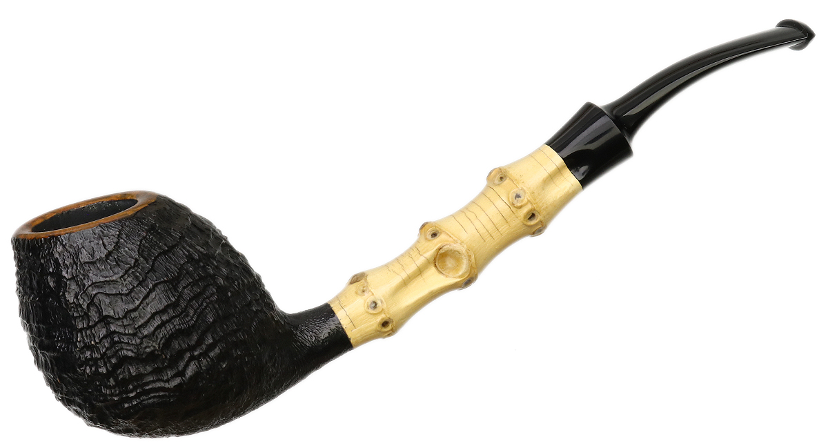Tsuge Ikebana Sandblasted Bent Egg with Bamboo (Kikuchi) (F) (040) (2021)