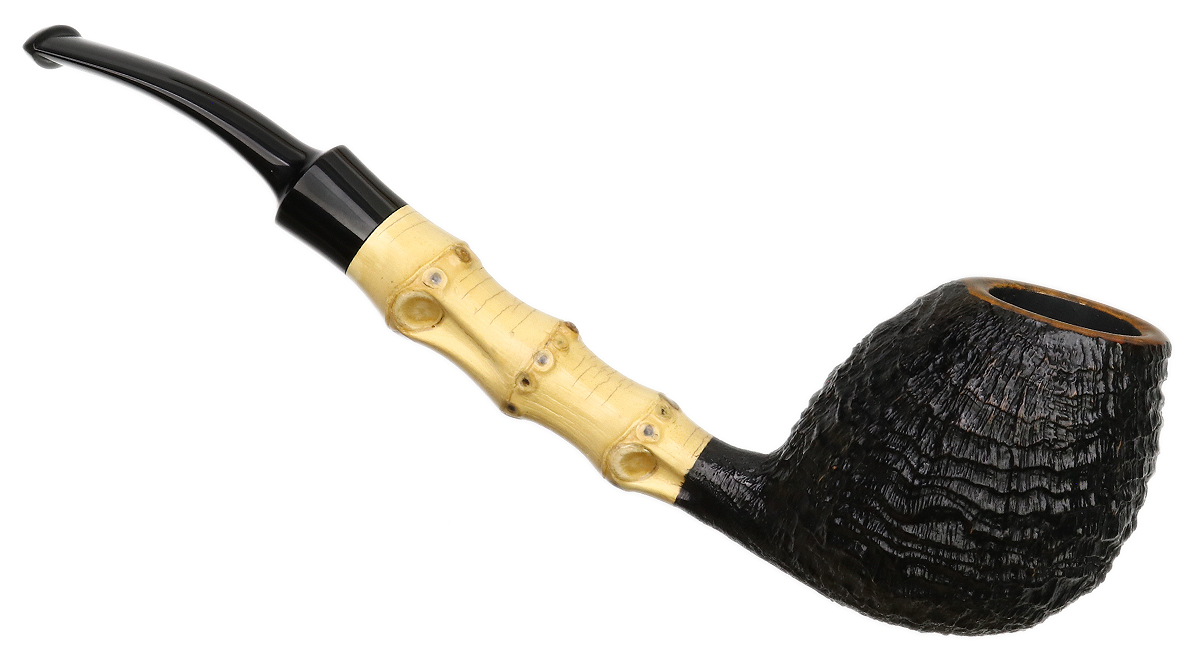 Tsuge Ikebana Sandblasted Bent Egg with Bamboo (Kikuchi) (F) (040) (2021)
