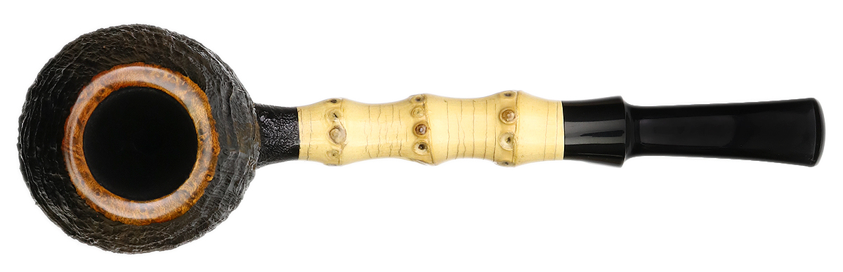 Tsuge Ikebana Sandblasted Bent Egg with Bamboo (Kikuchi) (F) (040) (2021)