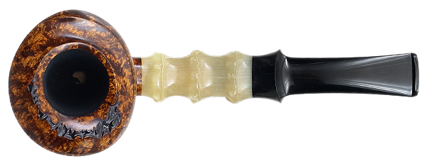 Ping Zhan Smooth Bent Dublin with Bamboo Carved Horn