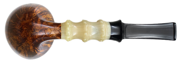 Ping Zhan Smooth Bent Dublin with Bamboo Carved Horn