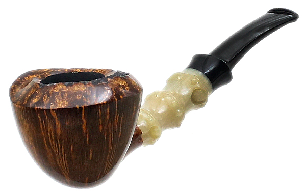 Ping Zhan Smooth Bent Dublin with Bamboo Carved Horn