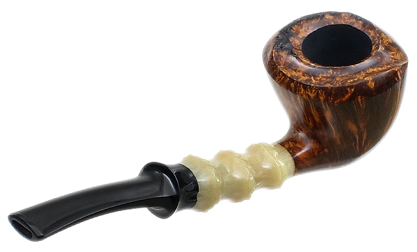Ping Zhan Smooth Bent Dublin with Bamboo Carved Horn