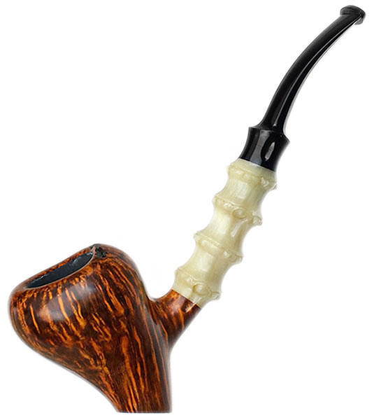 Ping Zhan Smooth Acorn Sitter with Bamboo Carved Horn