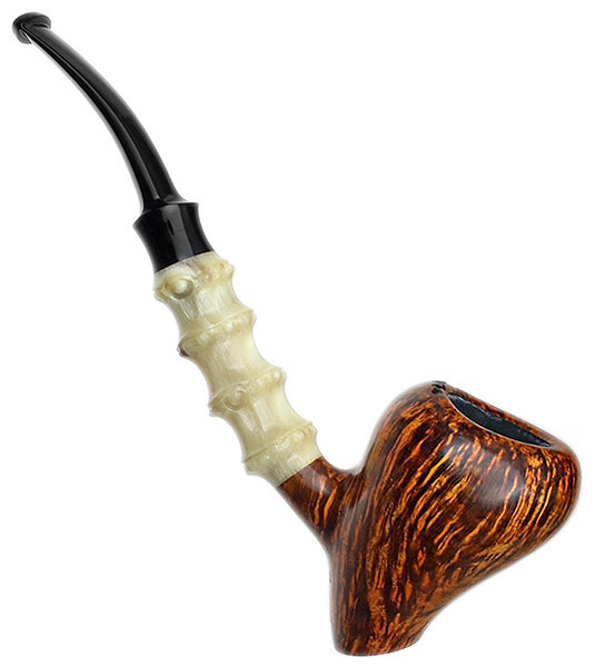 Ping Zhan Smooth Acorn Sitter with Bamboo Carved Horn