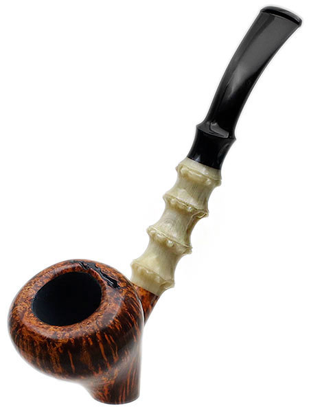 Ping Zhan Smooth Acorn Sitter with Bamboo Carved Horn