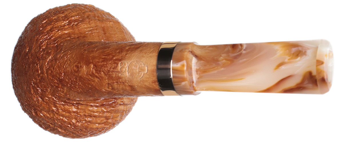 Yeti Sandblasted Bent Apple with Bronze and Bakelite (637)