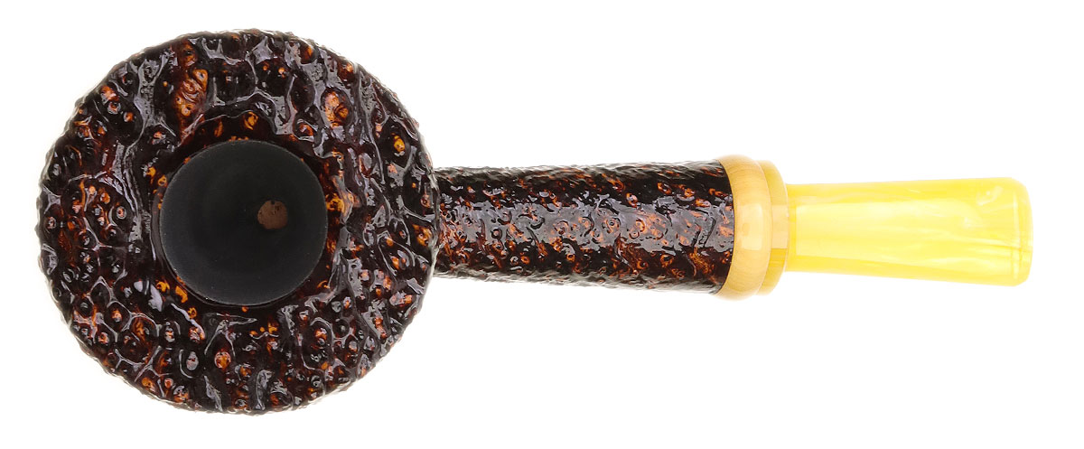 Yeti Sandblasted Bent Dublin with Bakelite and Boxwood (875)