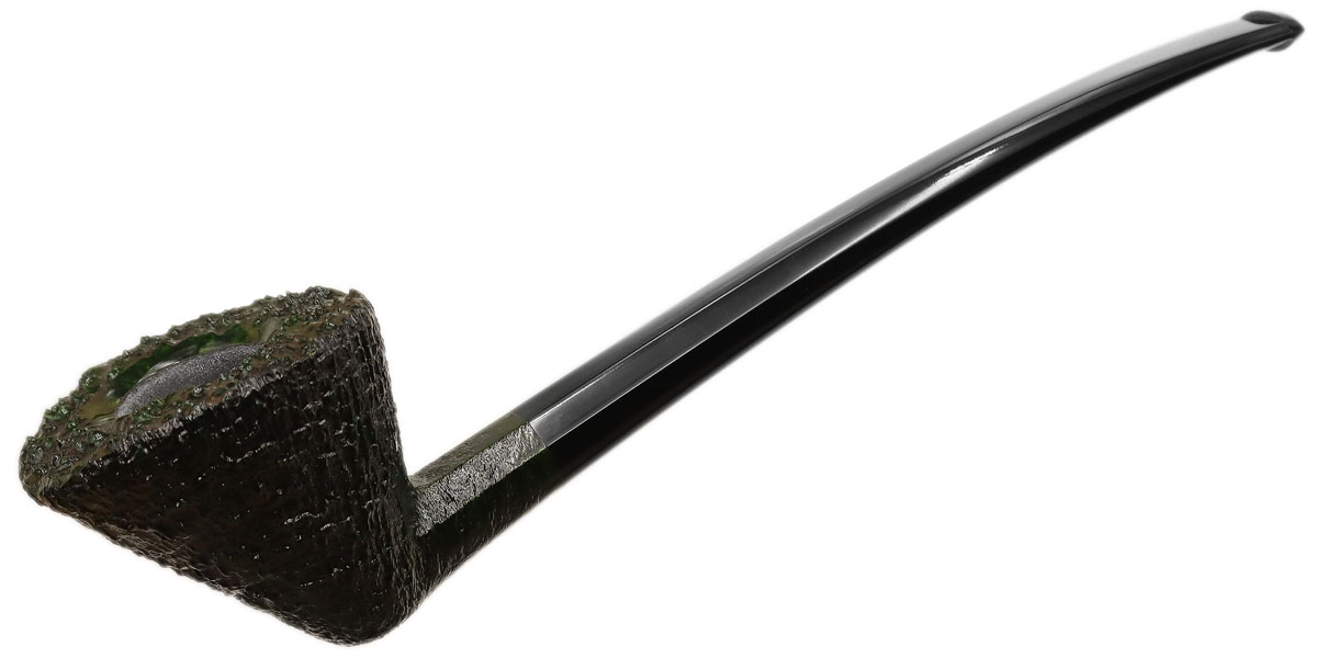 Yeti Serpentine Green Sandblasted Bent Dublin Churchwarden (976)