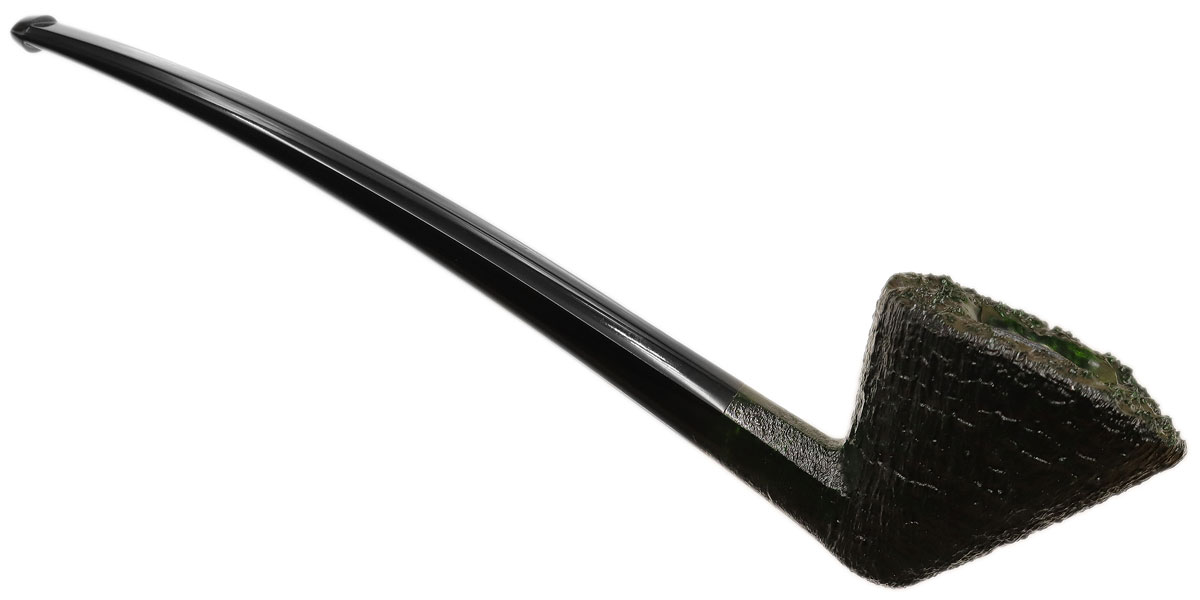 Yeti Serpentine Green Sandblasted Bent Dublin Churchwarden (976)