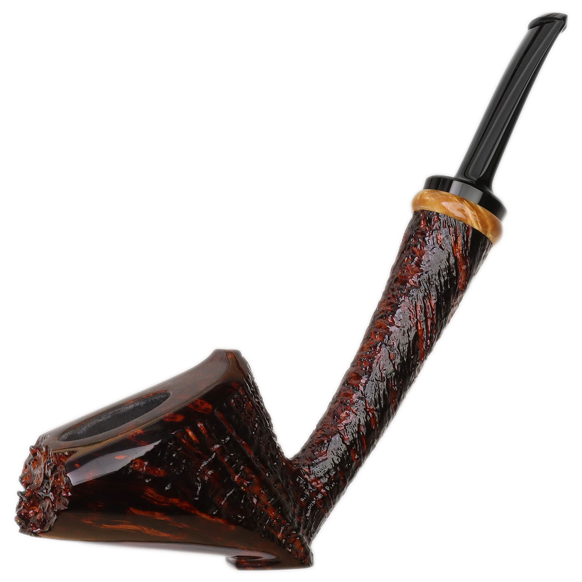 Yeti Partially Sandblasted Bent Dublin Sitter with Masur Birch (968)