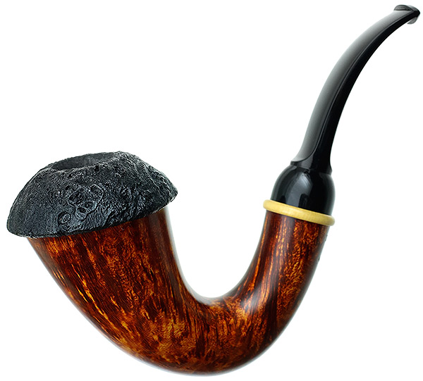 BriarWorks Light Smooth Magnetic Calabash with Dark Sandblasted Cap