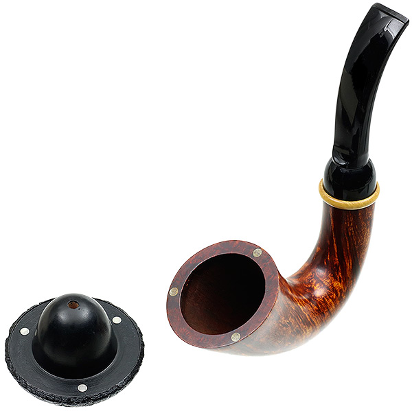 BriarWorks Light Smooth Magnetic Calabash with Dark Sandblasted Cap