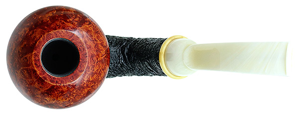 BriarWorks Dark Sandblasted Magnetic Calabash with Light Smooth Cap