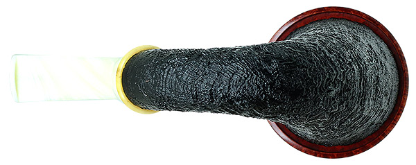 BriarWorks Dark Sandblasted Magnetic Calabash with Light Smooth Cap