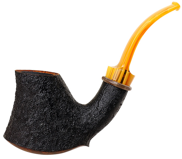 BriarWorks: Signature Samurai Dark Sandblasted Volcano Tobacco Pipe