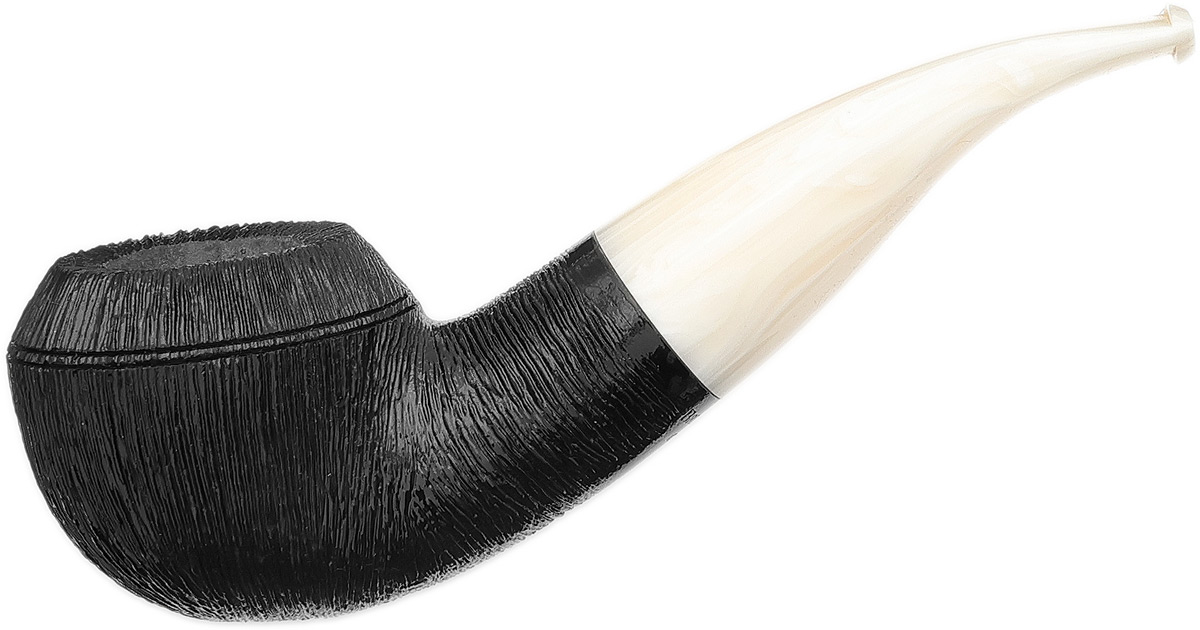 BriarWorks Classic Dark Rusticated with White Stem (C111)