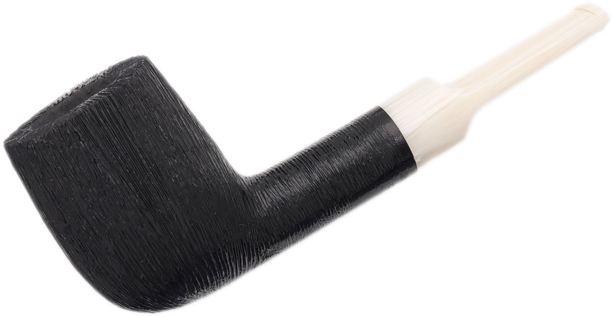 BriarWorks Classic Dark Rusticated with White Stem (C22)