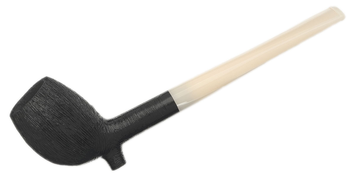 BriarWorks Classic Dark Rusticated with White Stem (C141)